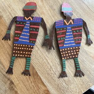 Metal wall decor by Bill and Marcia Finks. “Couple”, signed by artist